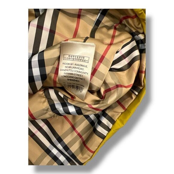 Burberry Diamond Quilted Yellow Snap Button Full Zip Hoodie Jacket Size Medium - Picture 4 of 9